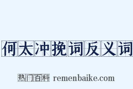 何太冲挽词反义词是什么意思的图片